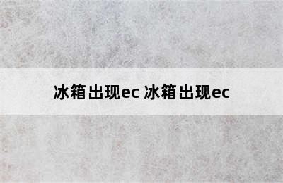 冰箱出现ec 冰箱出现ec